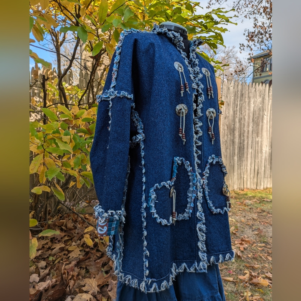 Fabulous Patchwork Denim Western Jacket. Size L-Xl - image 3